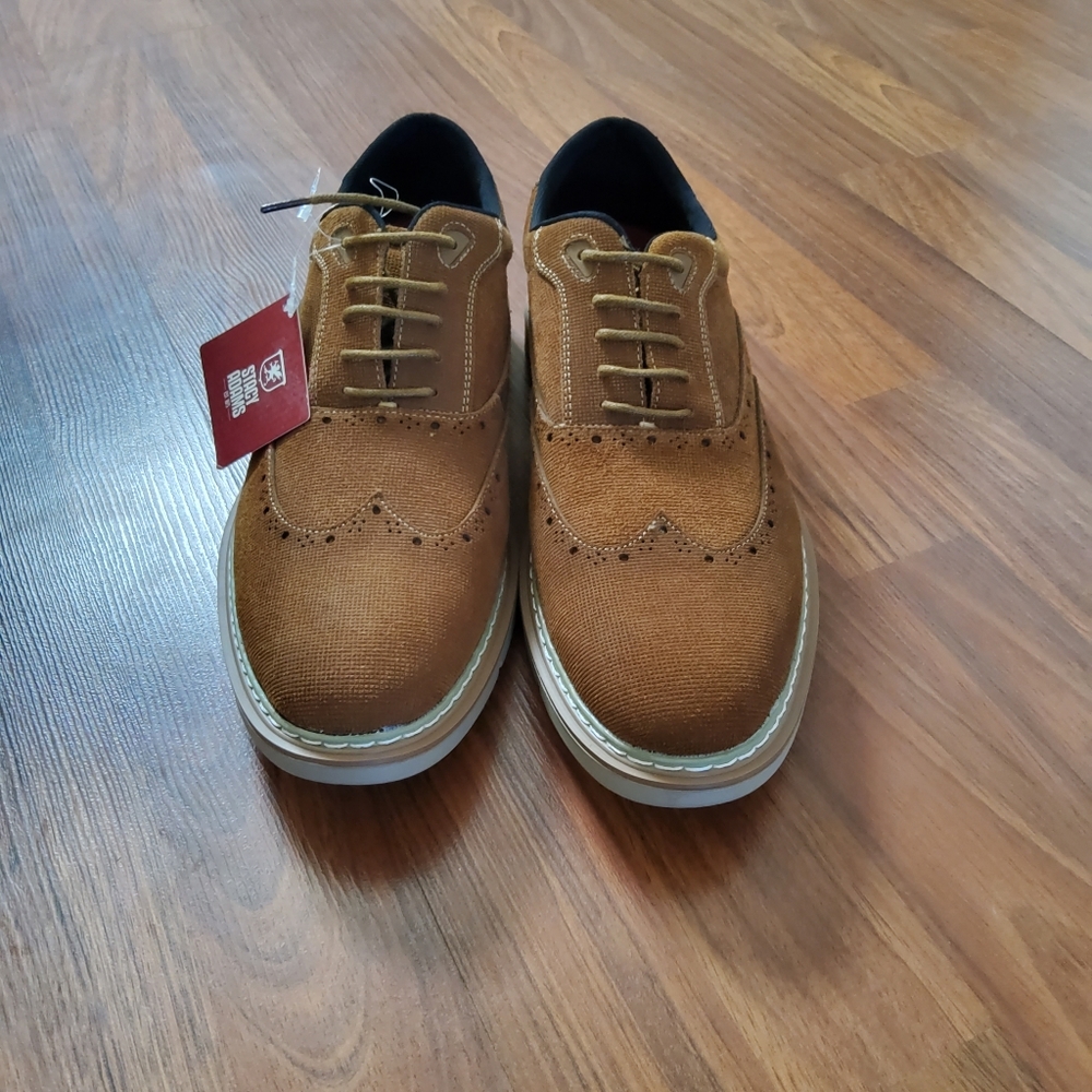 Stacy Adams Men's Suede Wing Tip Size 8.5 Brown - Picture 3 of 11